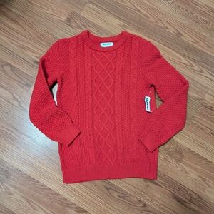 NWT: Kids' Red Cable Knit Sweater